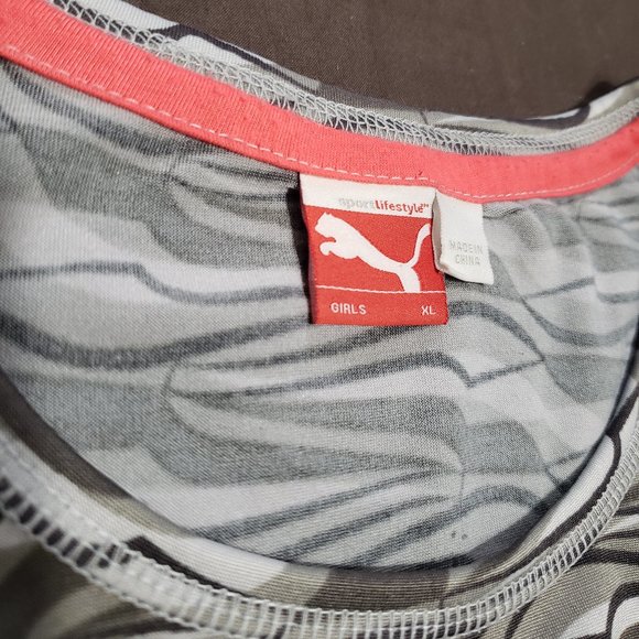 Puma Tank Top  Aztec Pattern Lightweight Athleisure Sports Girls Size XL 16 - Picture 5 of 5